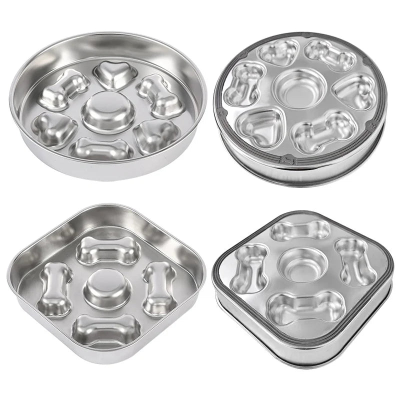 304 Stainless Steel Pet Bowl Large Dog Anti-Skid Choke Portable Automatic Feeding Bowl Solid Eco-Friendly Design Cat Dog