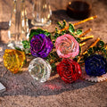 HZ Glass Crystal Rose for Wedding Valentine's Day Favors and Gifts Souvenir Table Decoration with Box