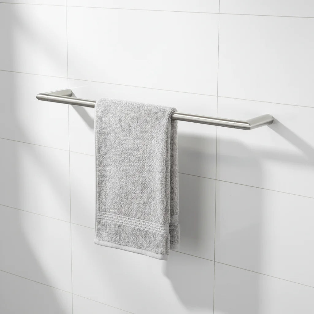 Modern Wall Mounted Single Towel Bar Zinc Alloy Chrome Eco-Friendly 60cm Metal Bathroom Accessories Set Hotel Apartment Use