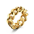 BM Fashion Jewelry Minimalist Titanium Steel Ring Punk Stainless Steel Gold Chunky Chain Rings