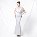 18213# Toasting Bridal Long Red Word Shoulder Appreciation Dinner Slim-fit Fishtail Dress Wedding Evening Woman
