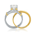 Abiding Fine Jewelry Set OEM ODM Factory Gold Plated White Cubic Zirconia Jewelry 925 Sterling Silver Combination Ring