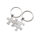 Blank Puzzle Keychain for Men Women Lovers Stainless Steel Key Chain Ring Holder Fashion Jewelry Gift for Husband Wife