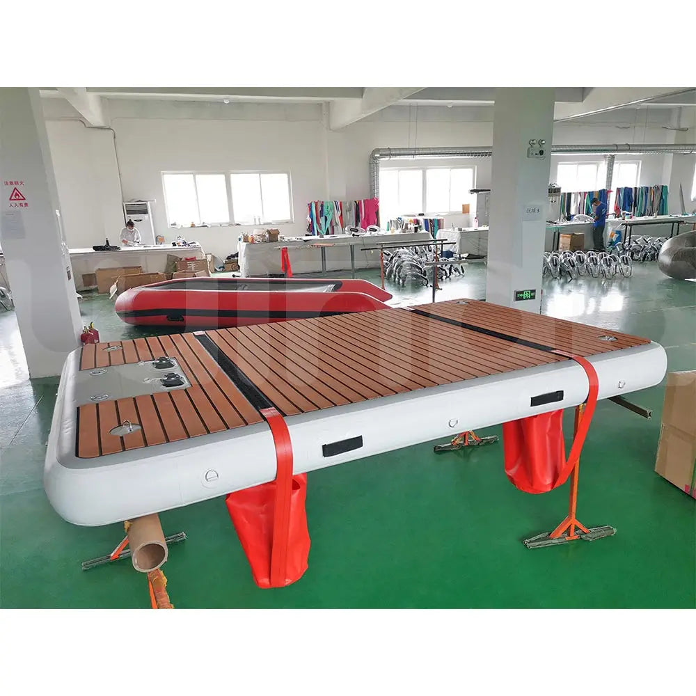 2.5x1.5x0.2m Drop Stitch Inflatable Platform Floating Yacht Dock With 4 Water Bags