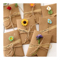 HOVANCI Luxury Flower Kraft Thank You Gift Cards Greeting Card with Envelopes and Sticker Free Gift Card