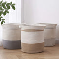 2026 New Children's Eco-Friendly Foldable Woven 100% Cotton Storage Baskets for Laundry & Toy Organization
