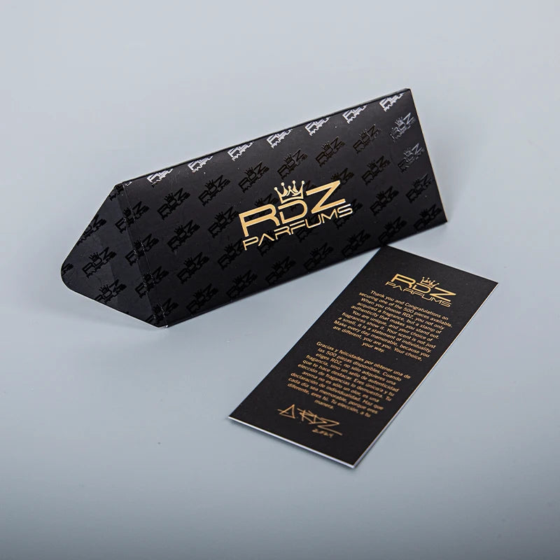 Black Full UV Printing Kraft Paper Mobile Phone Accessories Packaging Box Custom Envelope Folders Gold Foil Embossing Vanishing