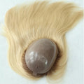 HQ Skin Toupee Root Color 8 with Color 25 100% Human Hair Women Wig