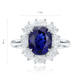 Vintage Luxury S925 Silver Oval Cut Lab Grown Sapphire Gemstone Ring Elegant Women's Engagement Wedding Party Jewelry