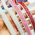 Hot Sale 3mm Pearl Crystal Rhinestones Ribbon Self-Adhesive Rhinestone Strip for Clothing Dance Dress