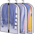 3 Pack Storage Suit for Shirts Jackets Sweater Storage Bag Organizer Clothes Organizer Clear PVC Garment Bag for Hanging Clothes
