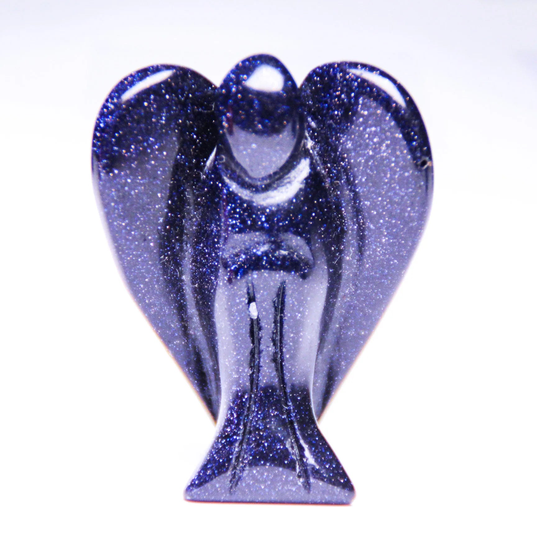 DIY Angel Figurine Miniature Handmade Carved Blue sand stone Mini Healing Statue Crystal Home Decoration Accessories