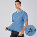 OEM Custom Men's Lightweight Quick Dry Breathable T-Shirt Seamless Lamination Sports Tee for Running Gym Outdoor Training