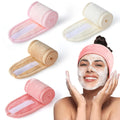 Custom Logo Spa Headbands Adjustable Makeup Headbands for Women's Hair Stretch Flannel Headband for Washing Face Wrap Towel