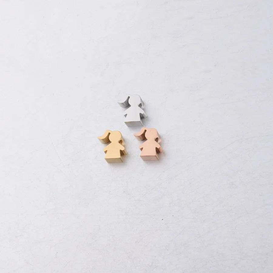 Hot Selling 9 * 10mm Girls' Small Hole Bead Mirror Stainless Steel DIY Customizable Engraved Pendant Accessories