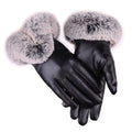 Sample Support Women's Winter Leather Gloves Full-Finger Windproof Driving Mittens with Touch Screen Compatibility Warm Fur