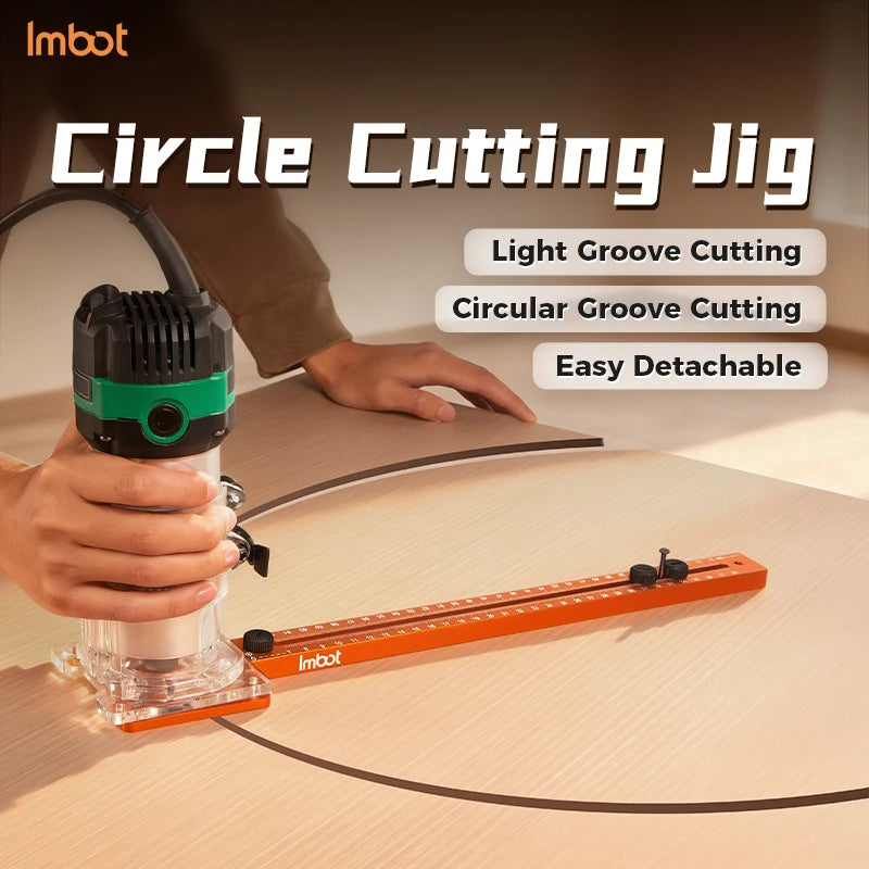 Imbot DIY OEM Multi-Function Circle Cutting Jig Aluminum Alloy Drill Guide for Wood & Craft Work