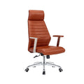 Hot Sale Models White Leather Swivel Comfortable Leather Office Chair with Soft Pad for Office Room