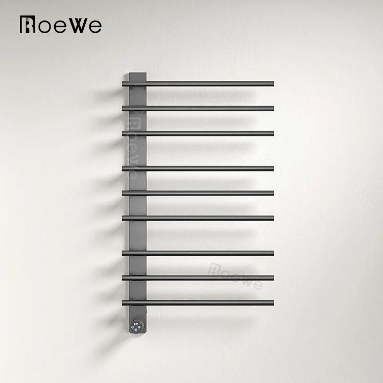 CE SAA Certified Black Heated Bars Hot Towel Rail Brush Heated Towel Radiator Electric Bathroom Wall-mounted Towel Warmer Rack