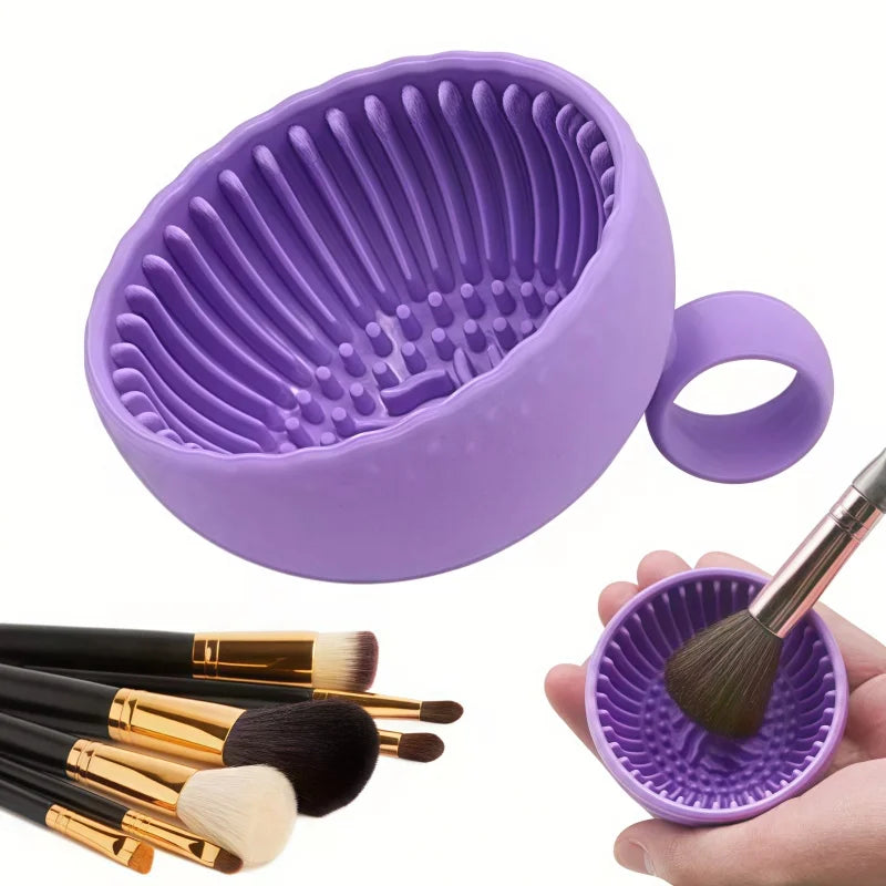 Food-grade Silicone Bowl for Makeup Brush Cleaner Tool Flexible Silicone Cleaning Bowl Can High Temperature Setrilization