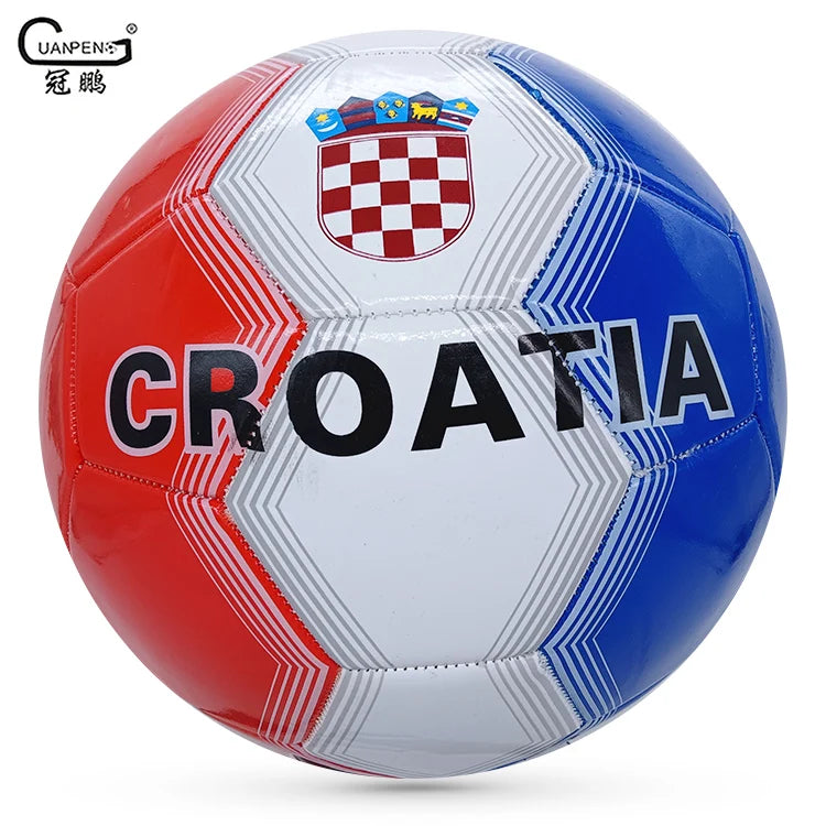 Custom Country Flag  32 Panels 330-350G PVC Football Balls Machine Stitched Promotional Soccer Ball