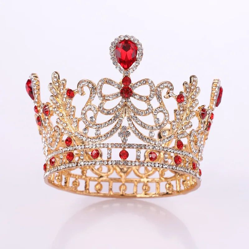 Miallo Wholesale Round king Crown Tiaras for Boys Rhinestone Crystal Alloy Beauty Pageant Queen Headwear