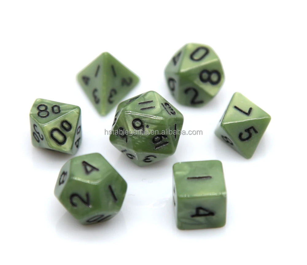 HS 10mm Mini Polyhedral RPG Dice Set D4-D20 DND Board Game Wood Acrylic Metal for Small Role Playing Game