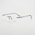 High Quality Pure Titanium Anti-Blue Reading Glasses Frame Japanese Frameless Diamond Face Shape Unisex
