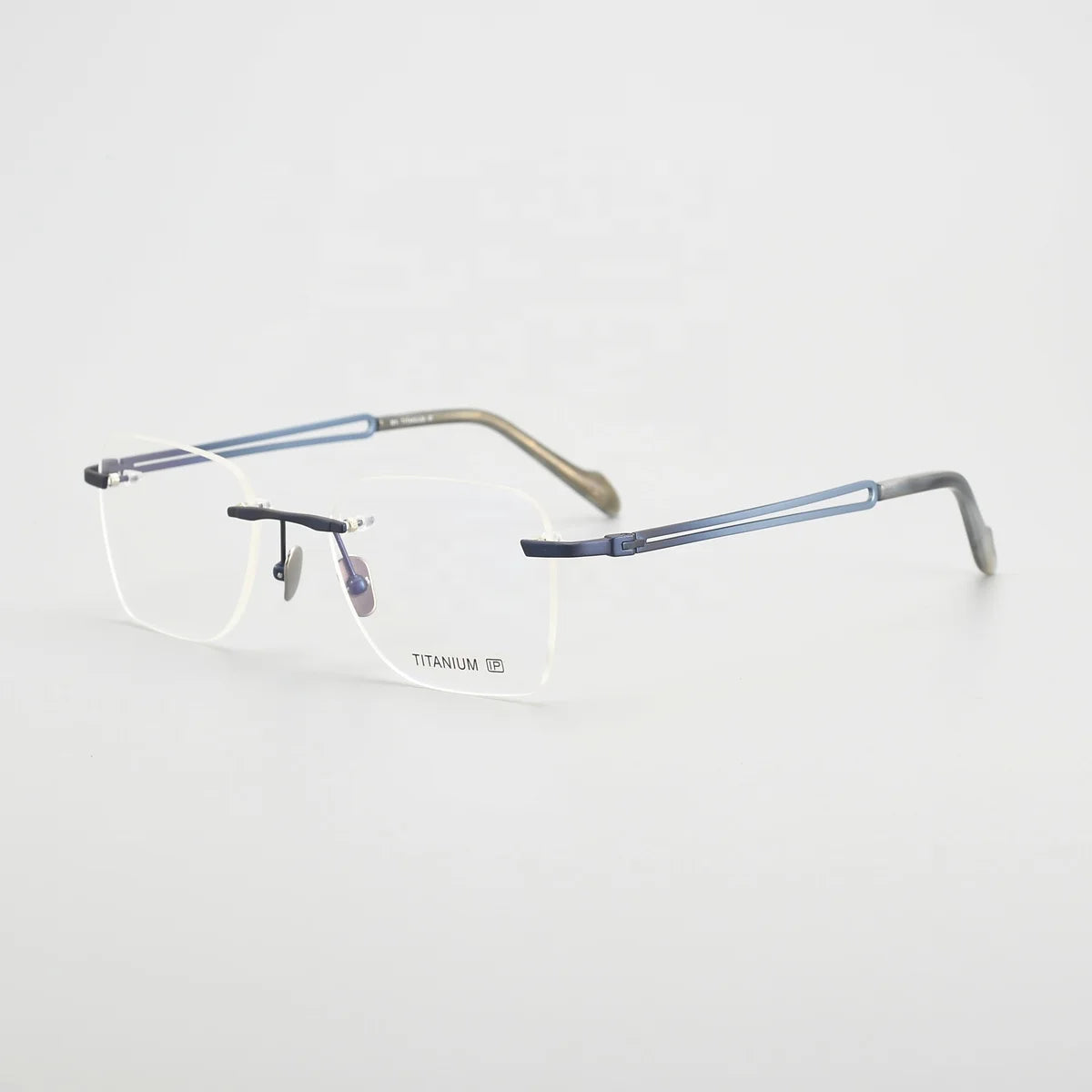 High Quality Pure Titanium Anti-Blue Reading Glasses Frame Japanese Frameless Diamond Face Shape Unisex