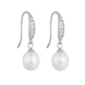 Luxury Elegant S925 Sterling Silver Hook Drop Earring Retro CZ Natural Freshwater Pearl Earrings for Women Wedding Jewelry