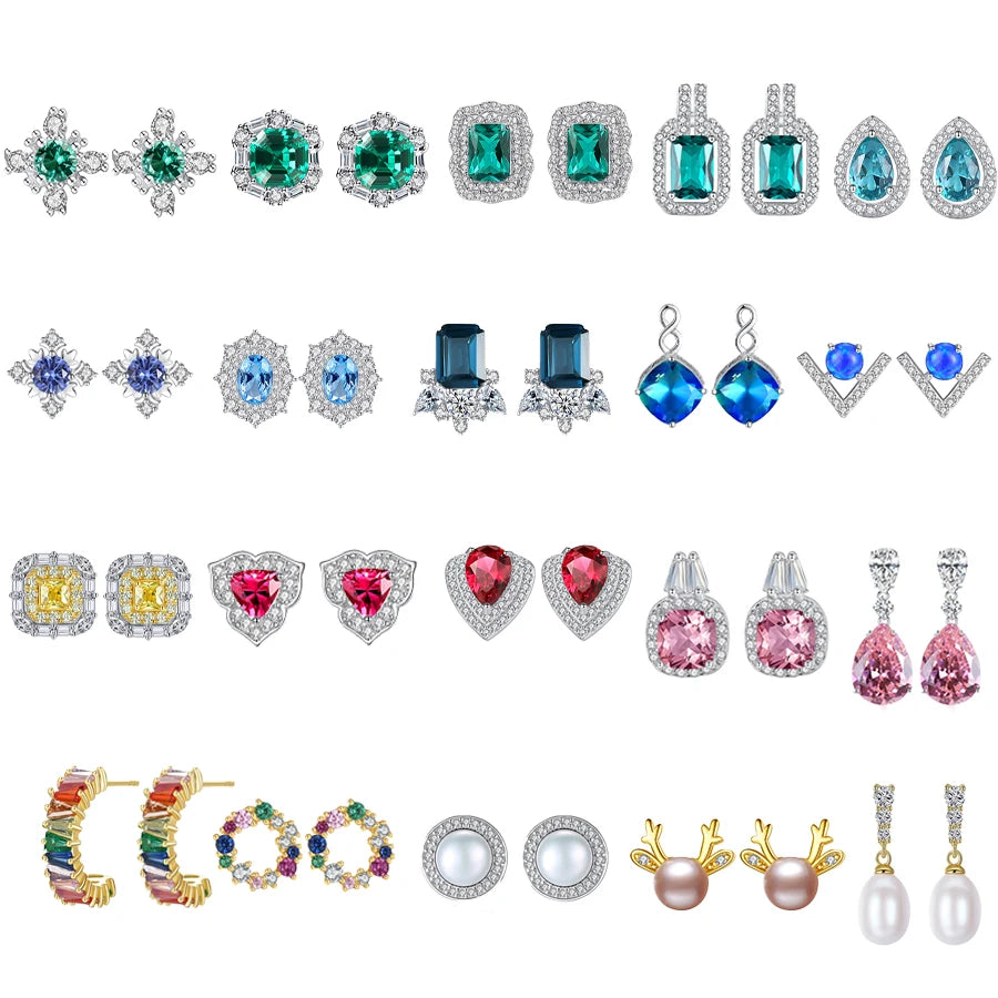Wholesale High Quality Fine Jewelry 5a Zirconia CZ Opal Pearl Earrings 925 Sterling Silver Waterdorp Round Stud Earring