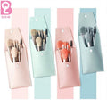 Beiqili 8-Piece Custom Pink Mini Travel Makeup Brush Set Maquillage Red Cosmetic Tool with Portable Leather PU Bag for Face Use
