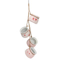 Hot Sale 4 Pot Bright Pastel Ceramic Hanging Flower Planter Mini Flower Planters Pendant Hanging Basket Succulent Planter