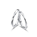 GR94 Minimalist S925 Silver Mobius Ring Set Rose Gold Plated Adjustable Open Couples Ring for Wedding Engagement Valentine's Day