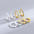 New Design 925 Sterling Silver Pave Full Colorful Zircon Earring Hook With Loop for Jewelry Making Findings
