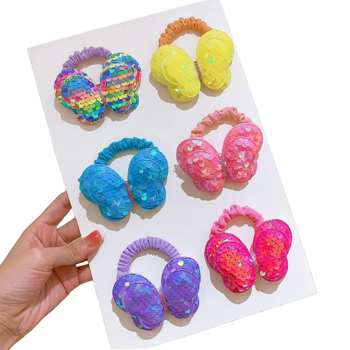 Children's Scrunchies Sequin butterfly Hair Tie Kids Accessories
