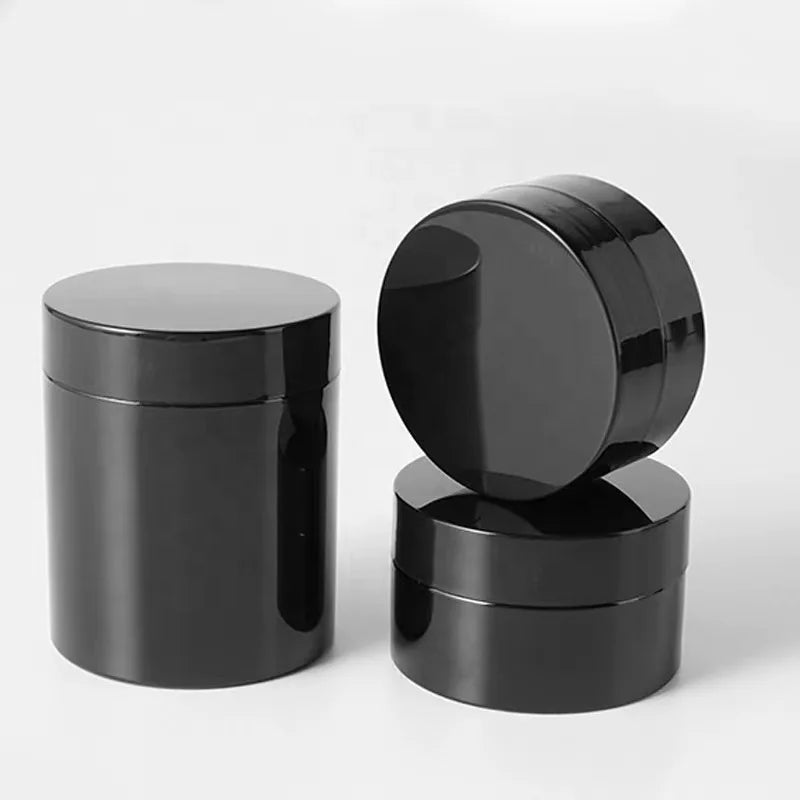 Various PET Plastic Jars for Skin Care 80ml 200ml Capacity Black Clear Packaging for Men's Brilliantine Abrasive Screw Cap Wigs