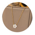 High End Jewelry Necklace Fine Gold Plated Stainless Steel Flower Pendant Women Necklaces