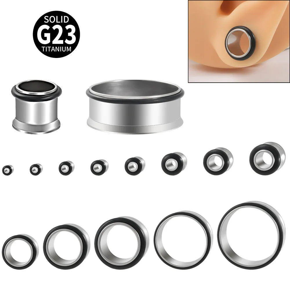 G23 Titanium Piercing Jewelry Wholesale Gauges Earrings Body Jewellery Plugs and Tunnels Hollow Anti-allergy 1.6-25mm for Daily