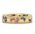 New Design Cubic Zirconia Butterfly Hollow Rings Multi Color Rhinestone Butterfly Rings for Women Girls