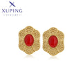XUPING T000941011 Red Artificial Diamond Stainless Steel Jewelry Rural Style Female Fashion Simple 14K Gold Color Earring