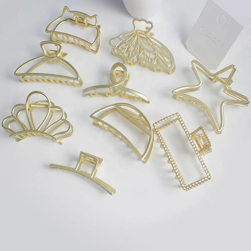 Wholesale New Women's Geometric Alloy Hairpin Fashion Metal Butterfly Hair Clips Claw Hair Accessories for Girls