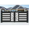 12Ft Decorative Factory Main Gate Fence Designs Aluminum Single Swing Gate