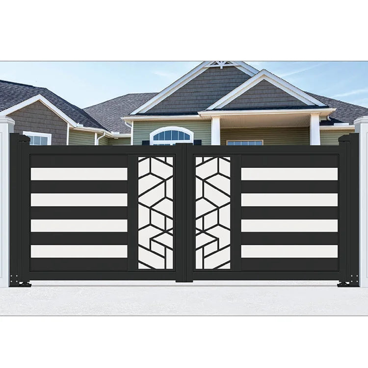 12Ft Decorative Factory Main Gate Fence Designs Aluminum Single Swing Gate
