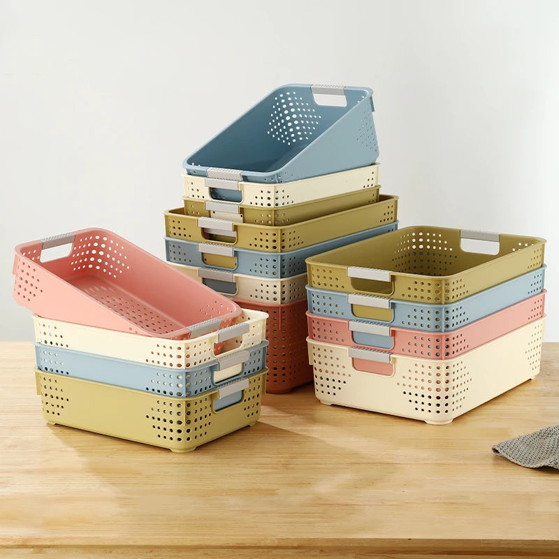 Wholesale Plastic Storage Shelf Basket Household Tabletop Sundries Organizer Basket Living Room Snack Storage Box