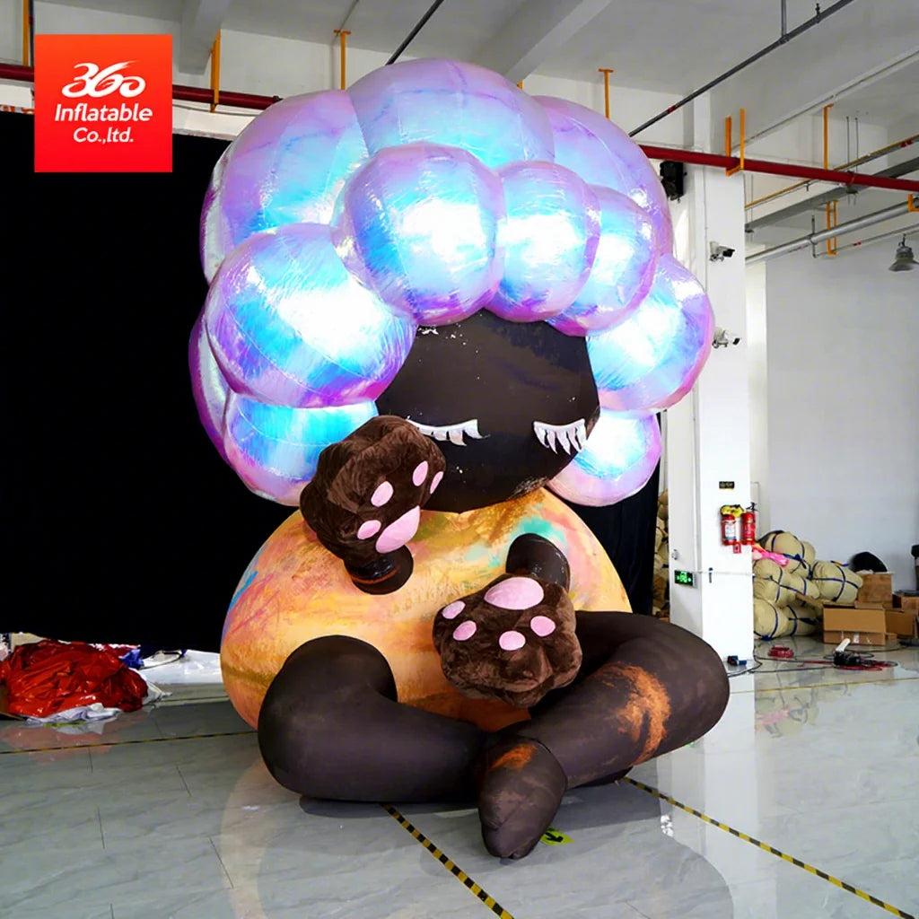 Giant Custom Girl Doll Inflatable Custom Design Big Mascot Advertising Cartoon Cute Girl Doll Inflatables with air Blower
