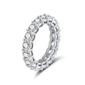 RINNTIN SR167 New Fashion Fine Jewelry 925 Sterling Silver Bling Bling Baguette Eternity Band Diamond Ring for Women