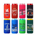 Foldable OEM Custom Neoprene Slim Beer Can Koozy 330ml 12oz Skinny Can Cooler Drink White Skinny Straight Can Cooler Coozy Cover
