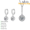 Factory New Arrival Round Design S925 Silver Jewelry Set Earrings Necklace for Women Christmas Engagement Anniversary