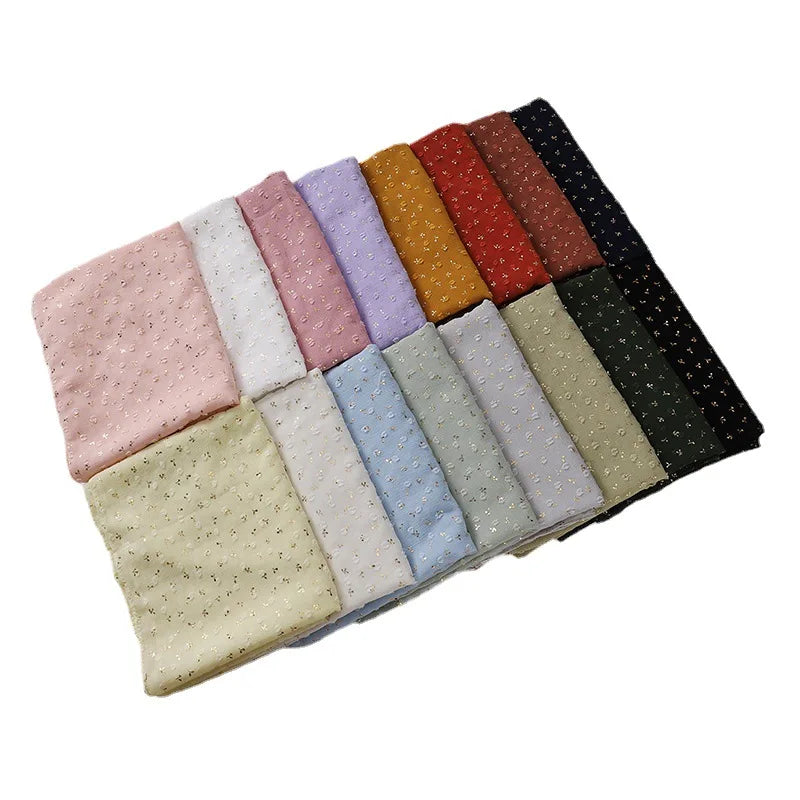 Luxury Fashion Hijab Scarf for Muslim Women Chiffon Head Scarves Long Size Bronzing Shawls and Wraps Ladies Hijab Accessories